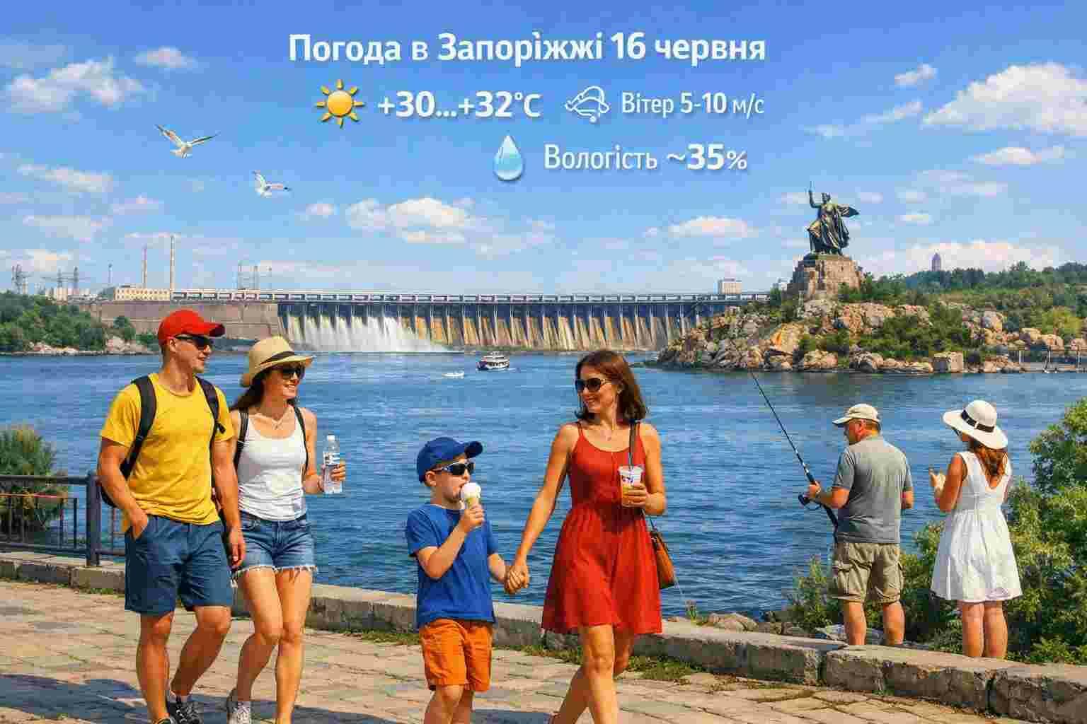 Прогноз погоди в Запоріжжі на 16 червня