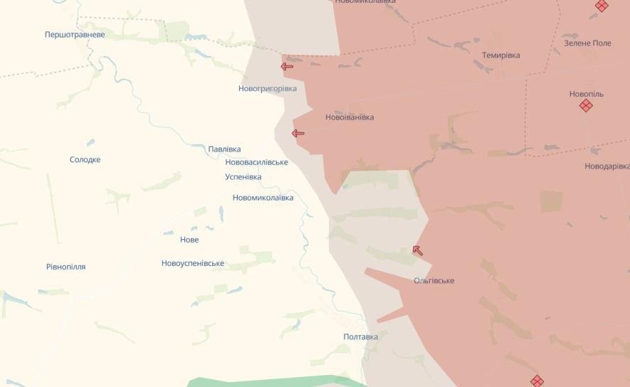 Ворогу вдалося зайняти нові території біля Новоіванівки і Полтавки у Запорізькій області, – DeepState
