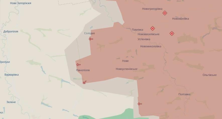 У Запорізькій області ворог просунувся в районі двох сіл, – DeepState
