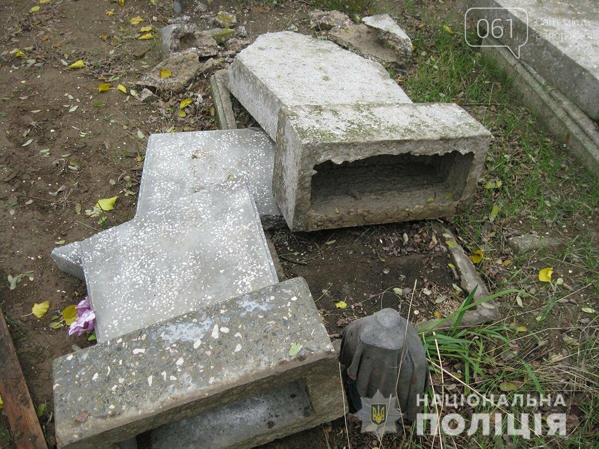 В Запорожской области на кладбище вандалы разрушили 16 памятников: подозреваемых нашли, - ФОТО, фото-2
