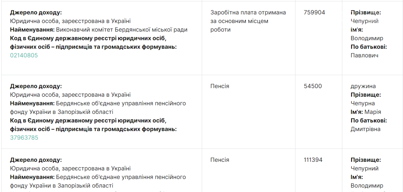 Экс-мэр Бердянска Владимир Чепурной задекларировал перед увольнением доход почти в миллион гривен, фото-1