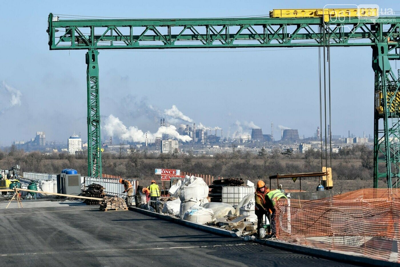 Строительство балочного моста, осень-зима 2020