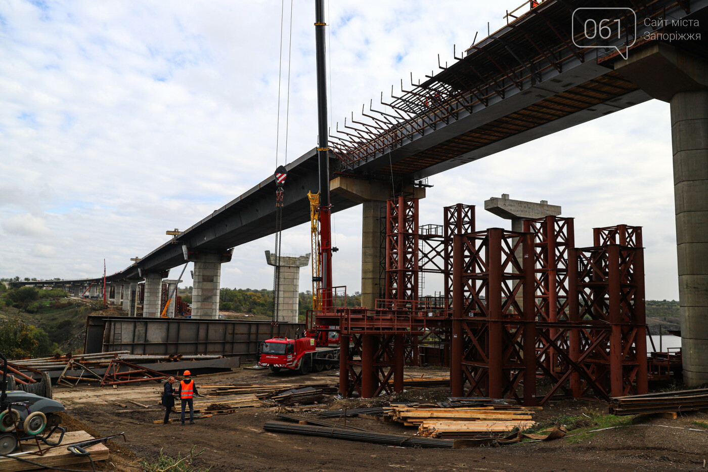 Строительство балочного моста, осень-зима 2020