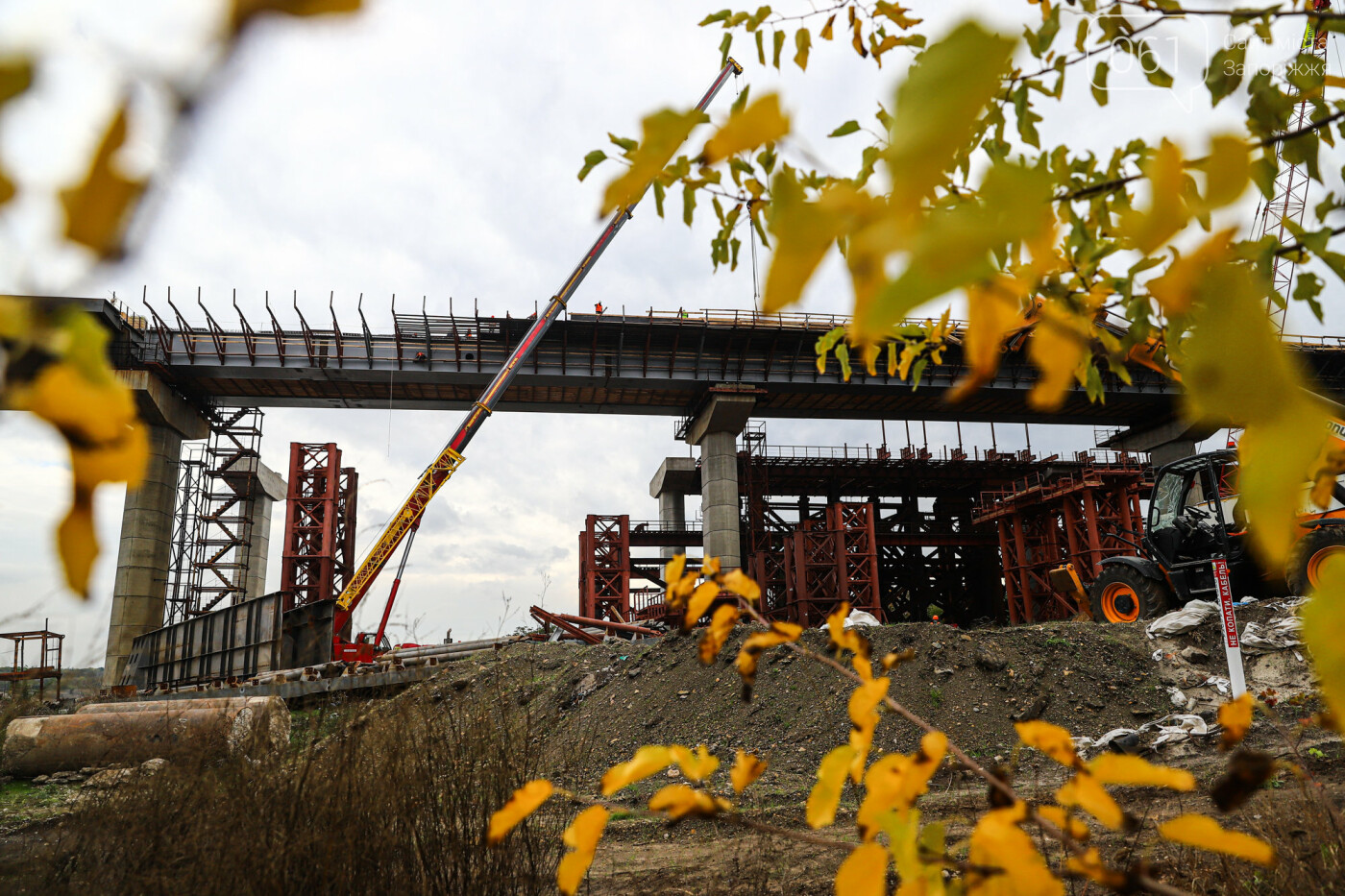 Строительство балочного моста, осень-зима 2020