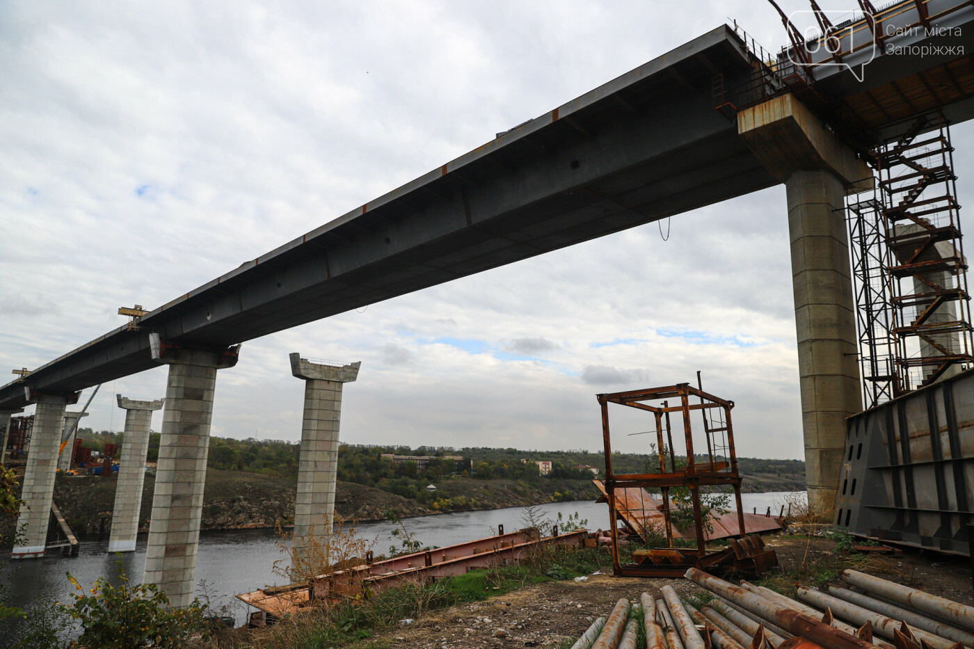 Строительство балочного моста, осень-зима 2020