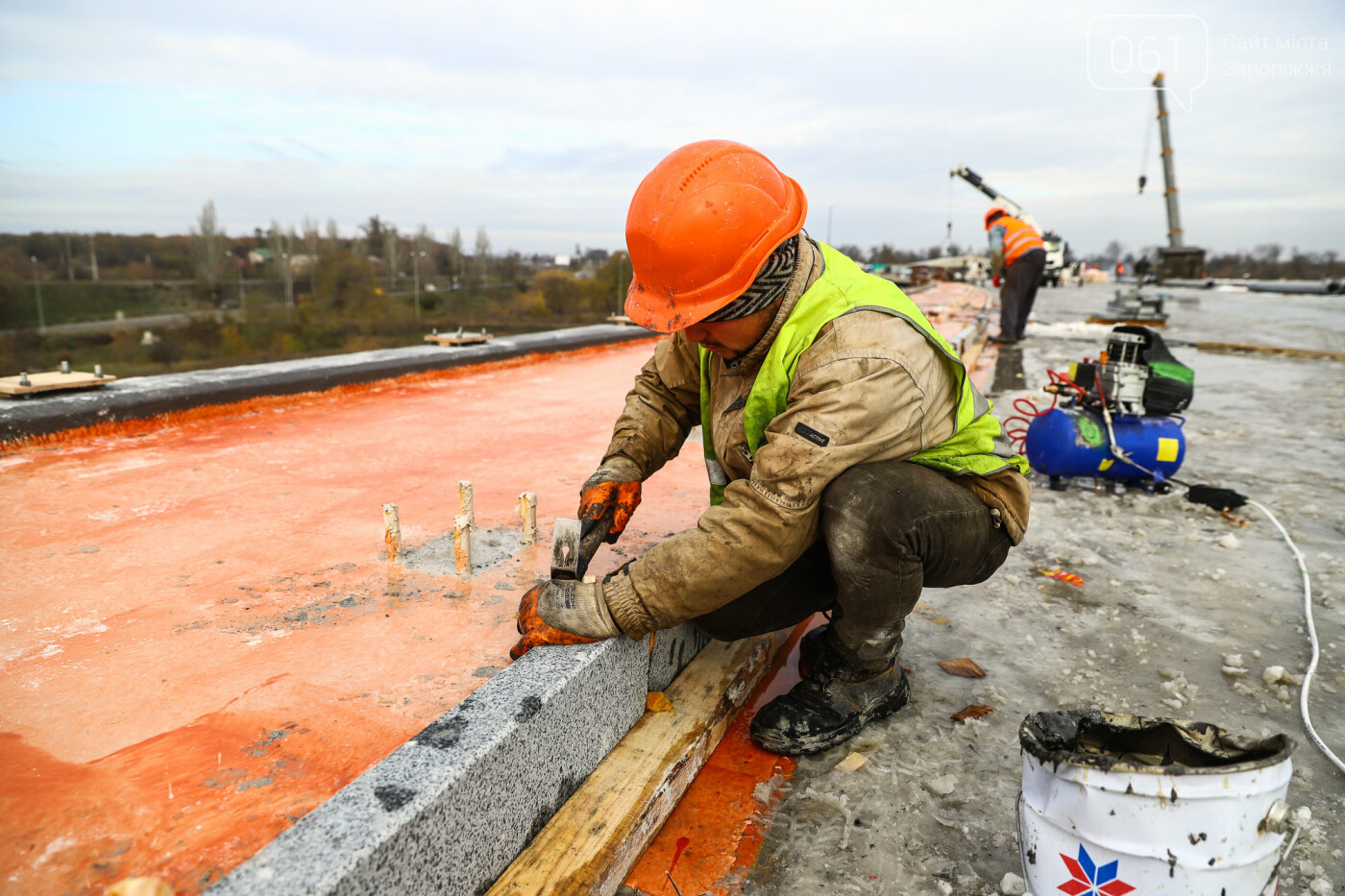 Строительство балочного моста, осень-зима 2020