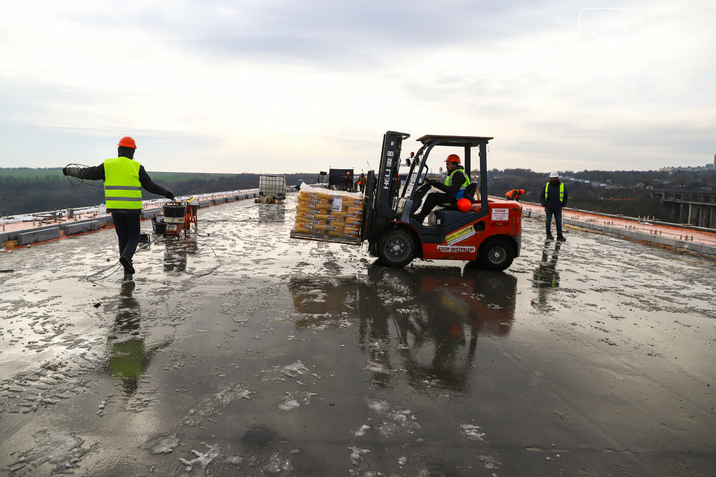Строительство балочного моста, осень-зима 2020