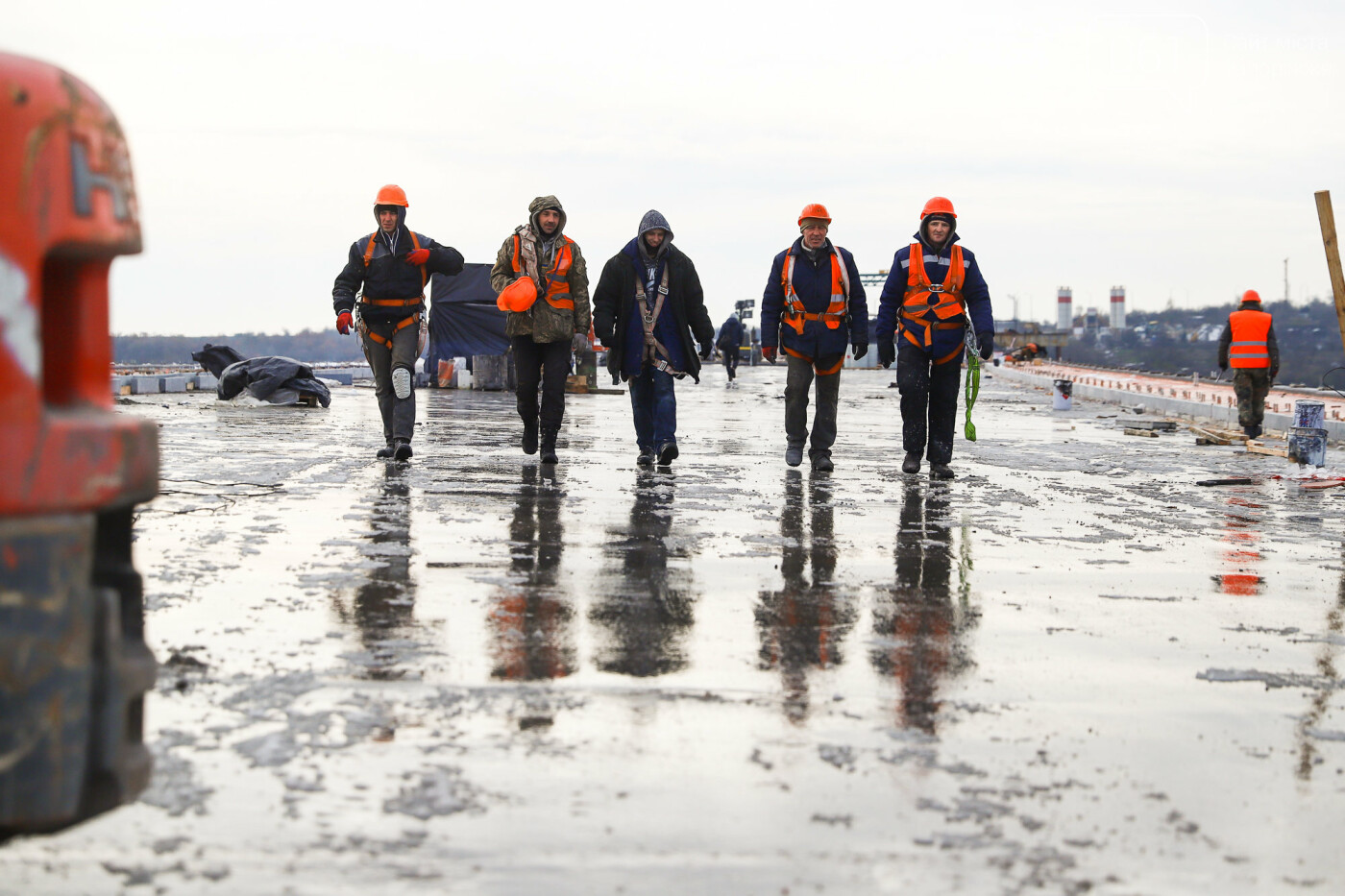 Строительство балочного моста, осень-зима 2020