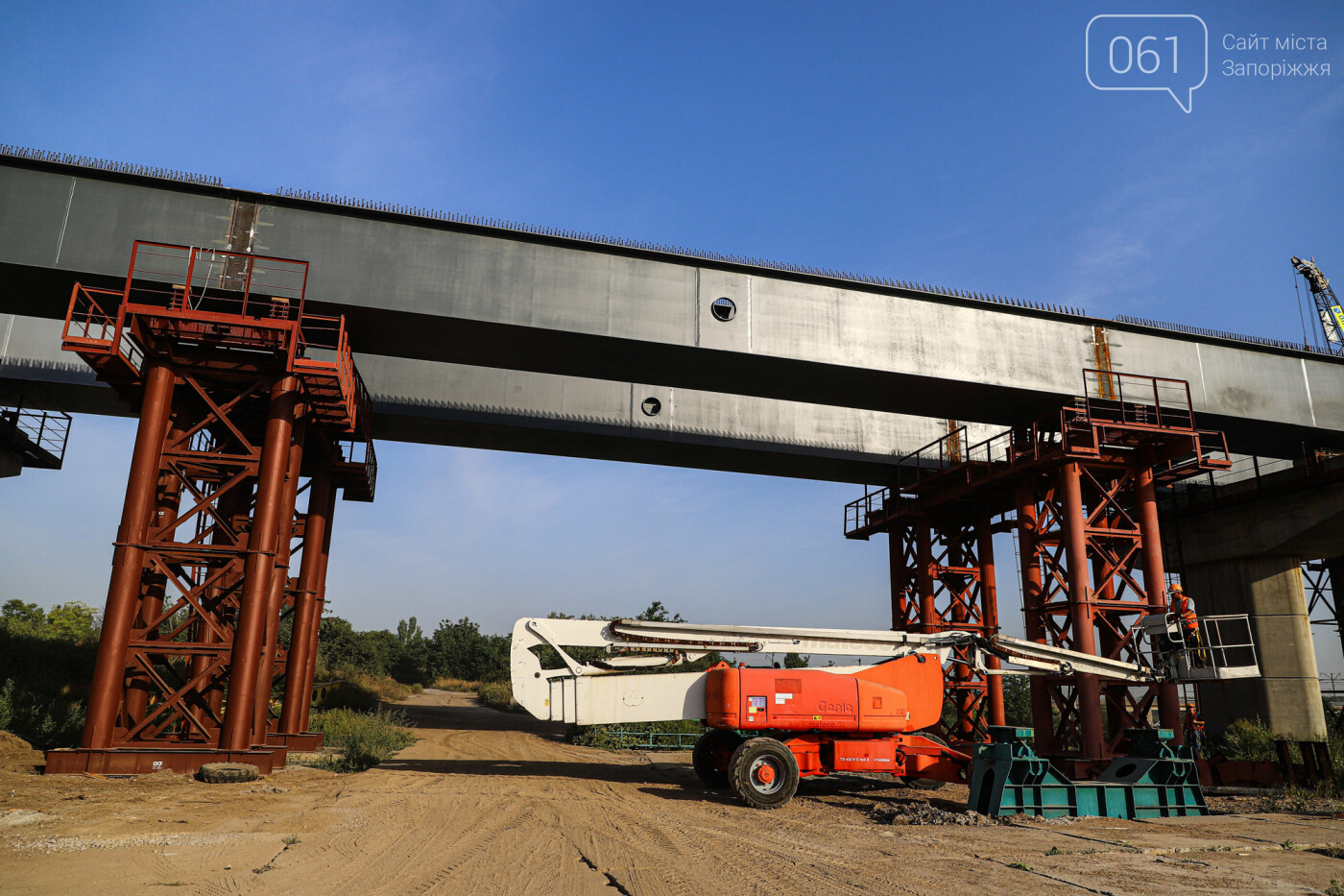 Строительство балочного моста, осень-зима 2020