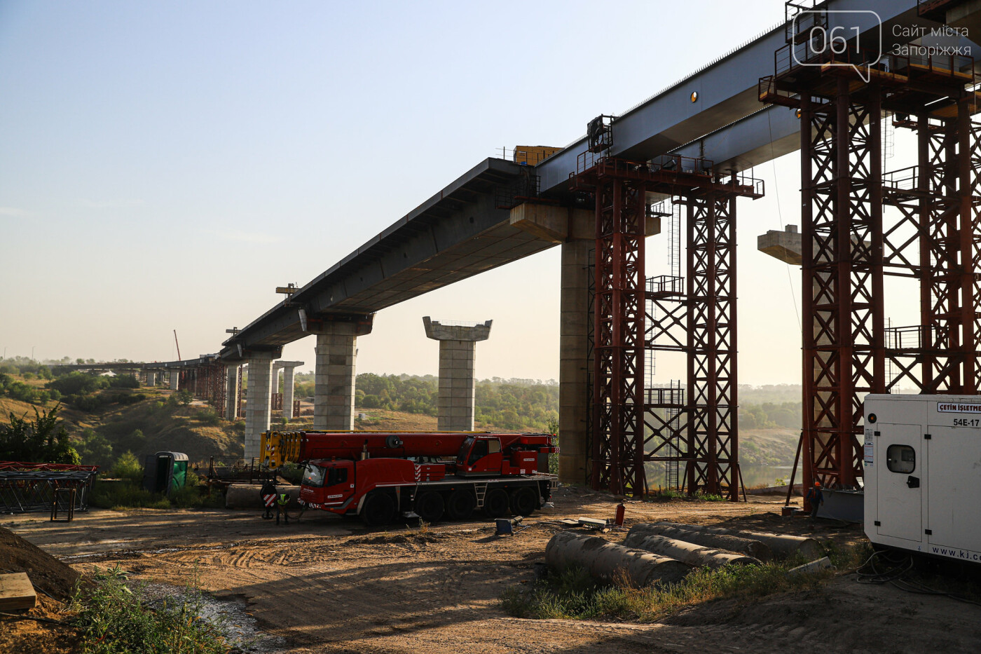 Строительство балочного моста, осень-зима 2020