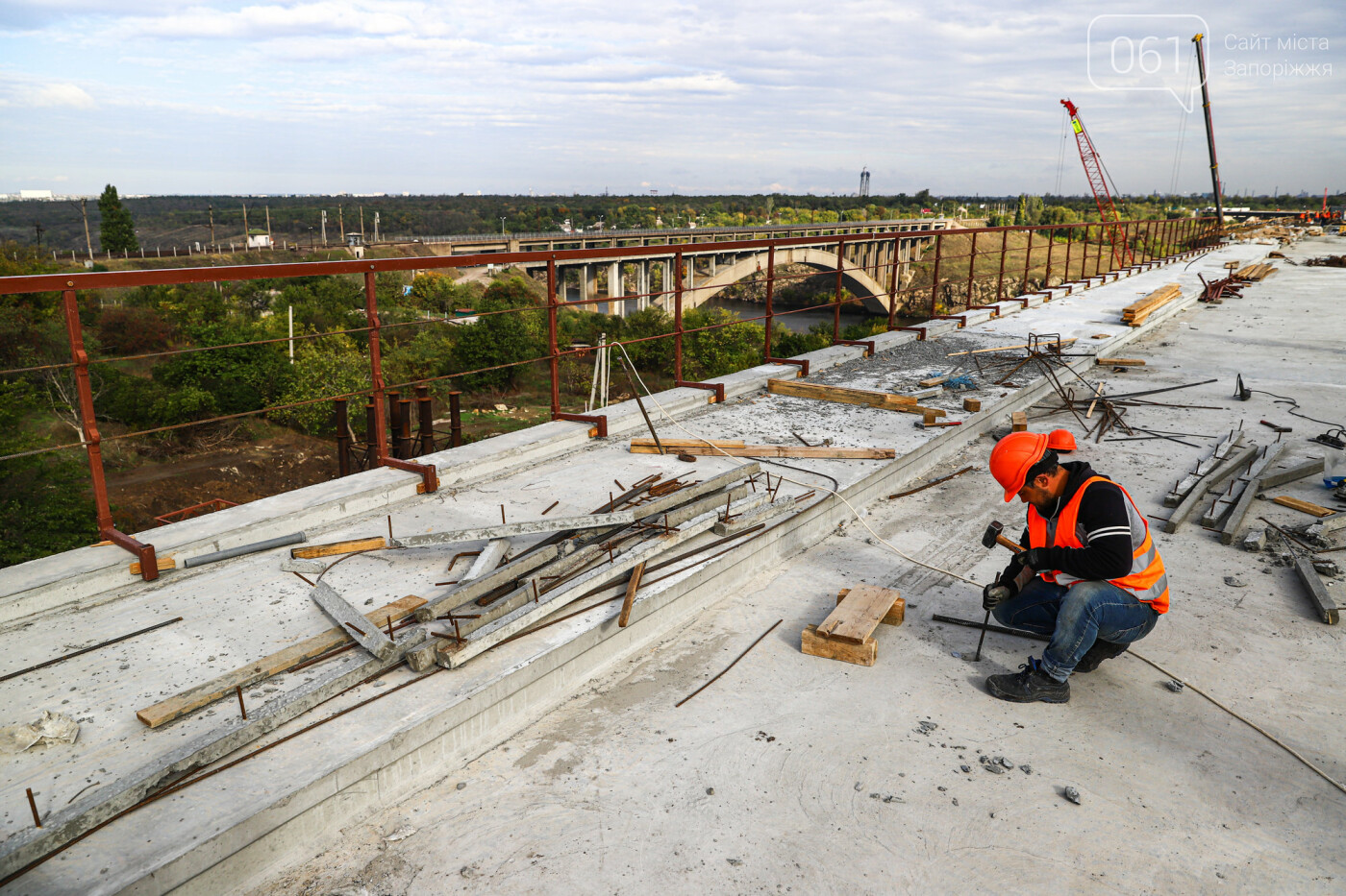 Строительство балочного моста, осень-зима 2020