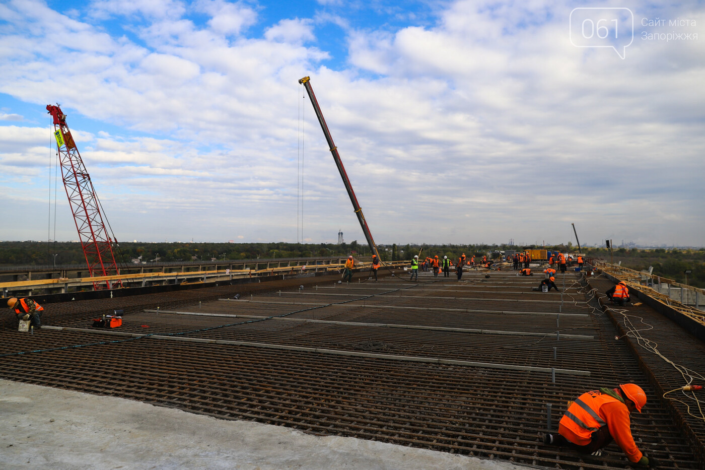 Строительство балочного моста, осень-зима 2020