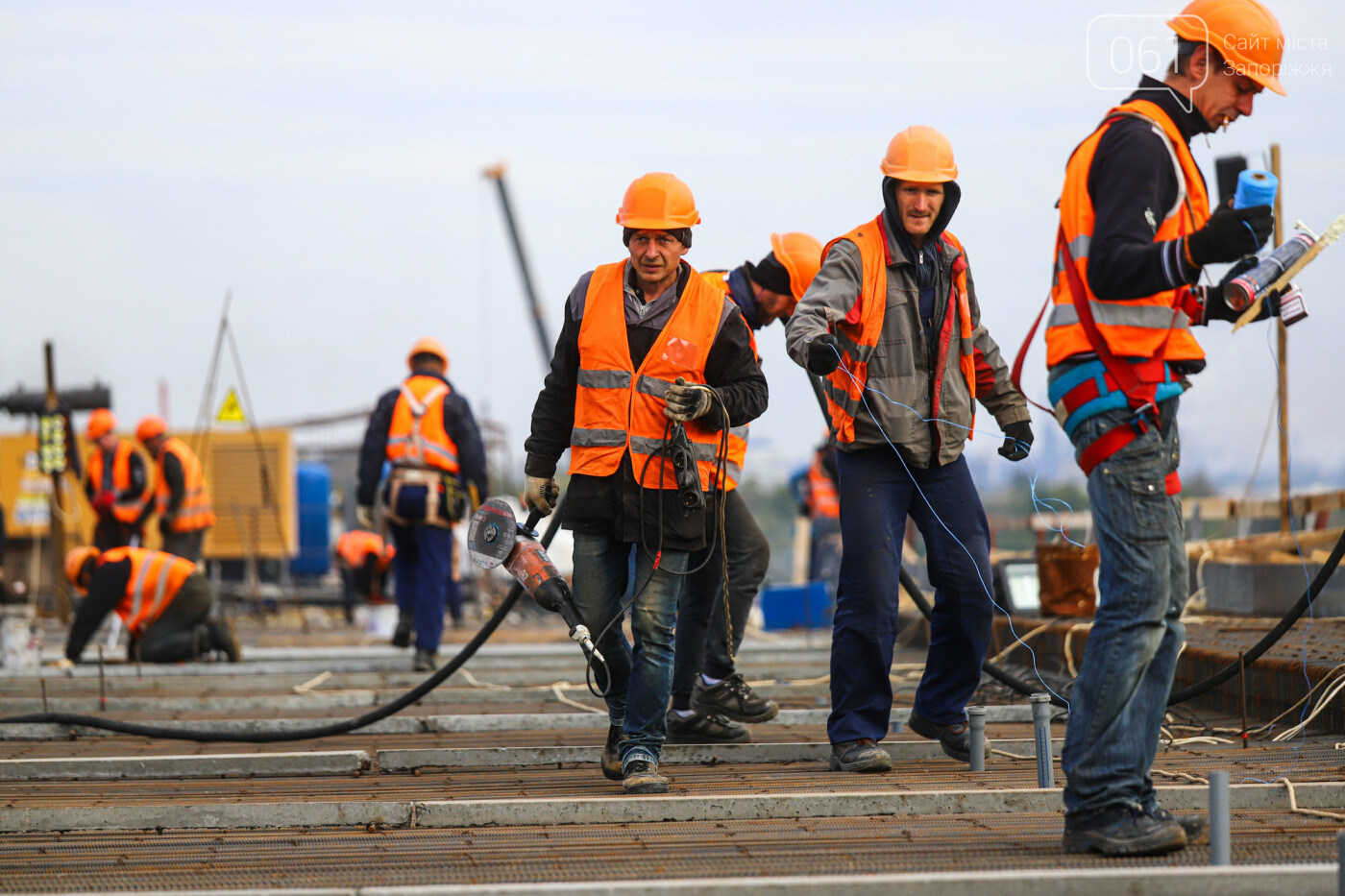 Строительство балочного моста, осень-зима 2020