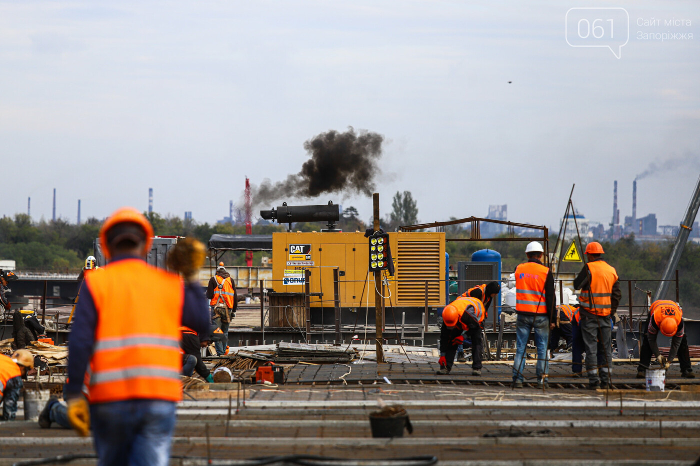 Строительство балочного моста, осень-зима 2020