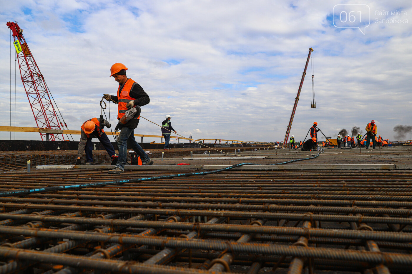 Строительство балочного моста, осень-зима 2020