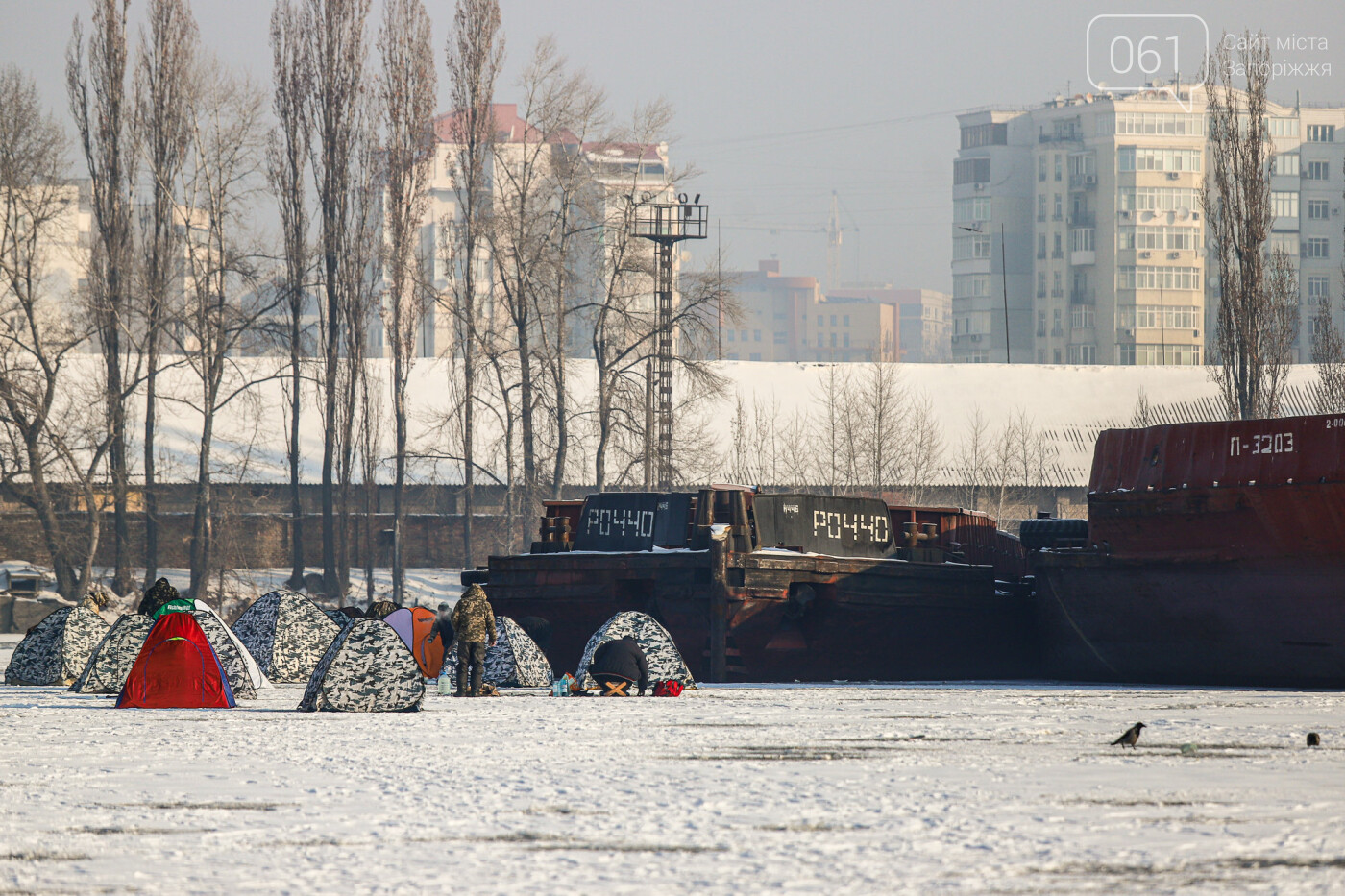 Баржи во льду, рыбаки с таранью и котики: фоторепортаж из зимней Кривой бухты, фото-41