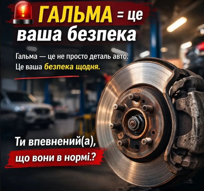 ЧОМУ ВАЖЛИВО ПЕРЕВІРЯТИ ГАЛЬМА?