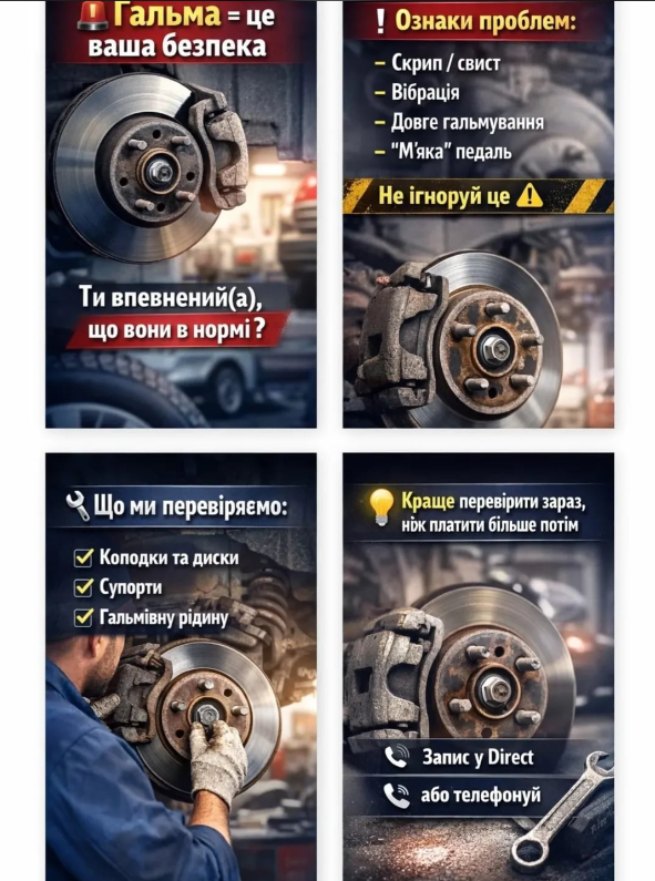 ЧОМУ ВАЖЛИВО ПЕРЕВІРЯТИ ГАЛЬМА?