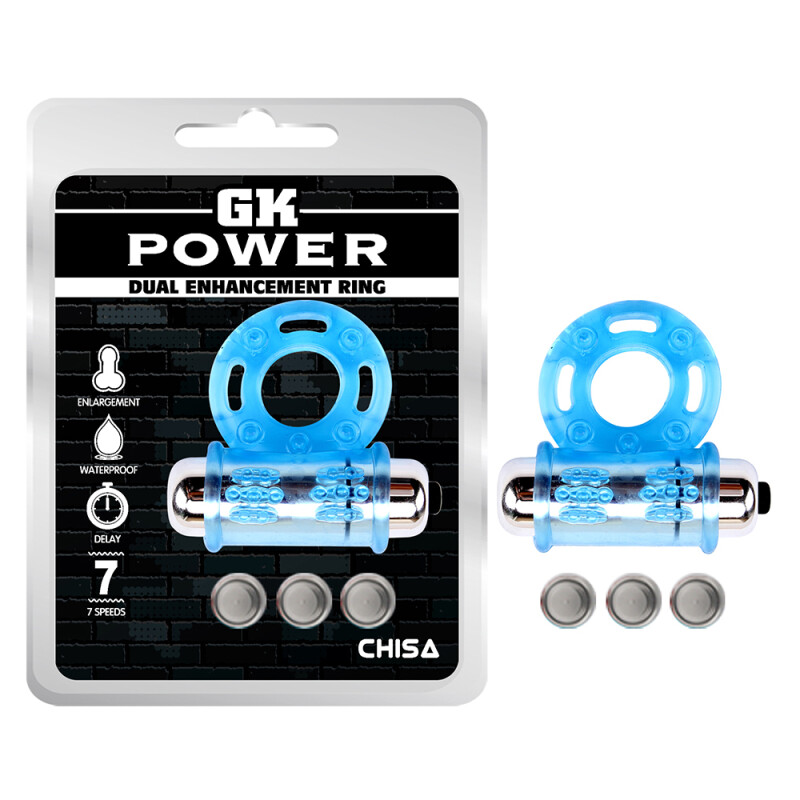 Ерекційне віброкільце Chisa GK Power гнучке, блакитне, 1.8 см