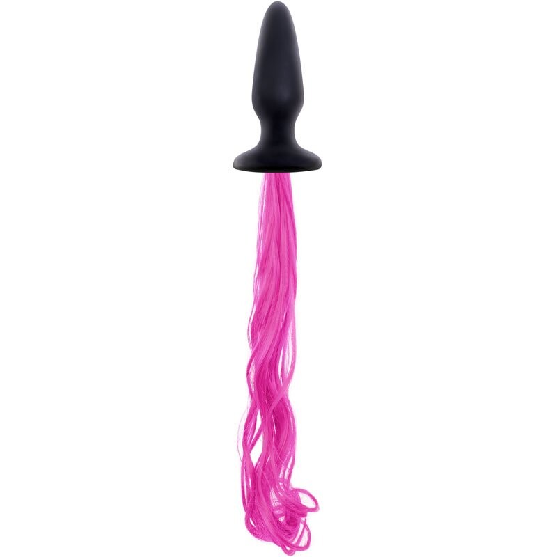 Анальна пробка NS Novelties Unicorn Tail з довгим хвостом, чорна, 10.5 х 3 см