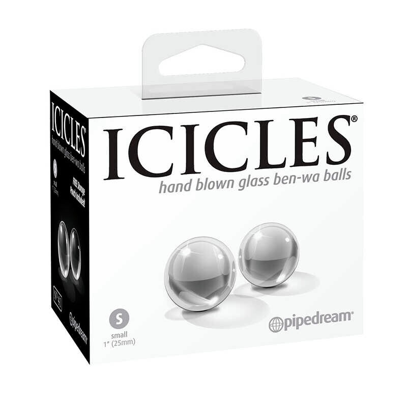 Вагінальні кульки Pipedream Icicles скляні, 2.5 х 2.5 см