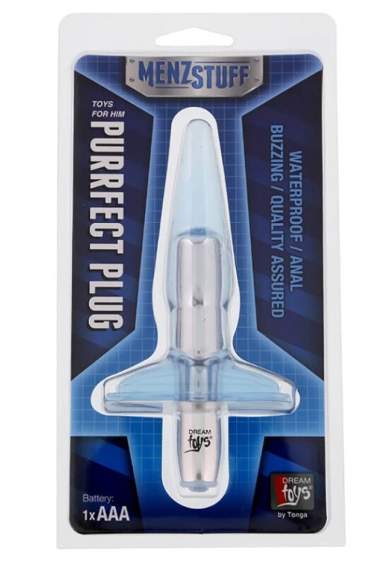 Пробка анальна з вібрацією Menz Stuff Plug, прозора, 9.5 х 2.5 см - Зображення 1