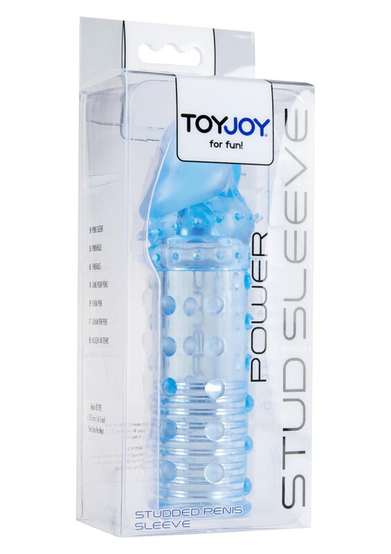 Насадка на пеніс Toy Joy подовжуюча, рельєфна, блакитна, 15.5 х 3 см - Зображення 1