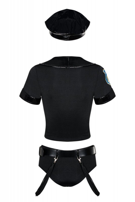 Костюм сексуальної поліцейської Obsessive Police 3 предмети, чорний, S-M - Зображення 1