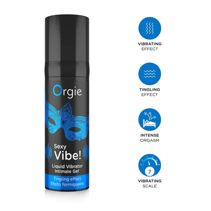 Рідкий вібратор для інтимних зон Orgie Sexy Vibe! Liquid Vibrator, 15 мл - Зображення 3