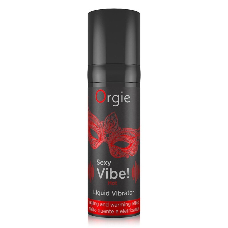 Рідкий вібратор для інтимних зон Orgie Sexy Vibe! Hot із зігріваючим ефектом і смаком полуниці, 15 мл - Зображення 1