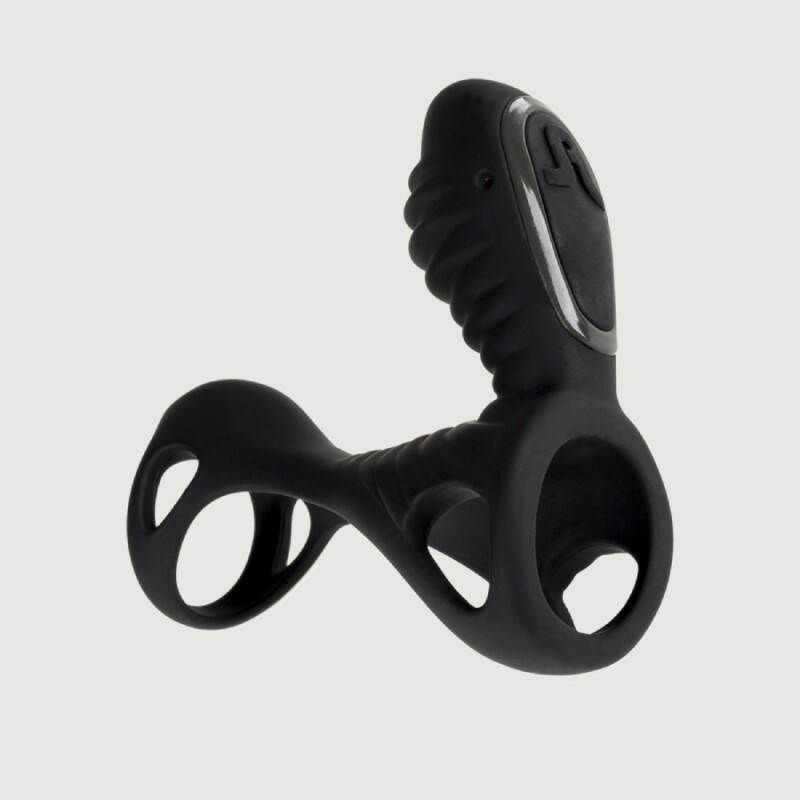 Вібро-насадка Adrien Lastic Gladiator F з пультом, чорна, 11 х 3.6 см - Зображення 3