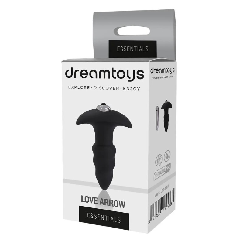 Анальний вібратор Dream Toys Cheeky Love зі стоппером, чорний, 9 х 3 см - Зображення 1