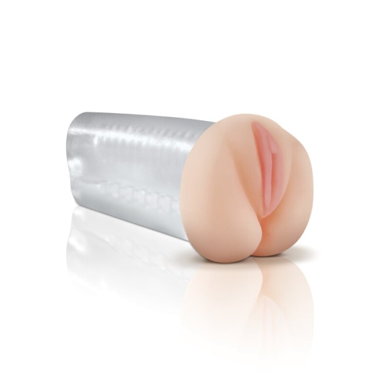 Мастурбатор реалістичний Pipedream Extreme Deluxe SeeThru вагіна, бежевий, 14 х 6.4 см - Зображення 1