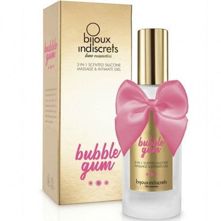 Масажний гель-лубрикант 2-в-1 Bijoux Indiscrets Bubblegum на силіконовій основі, 100 мл - Изображение 1