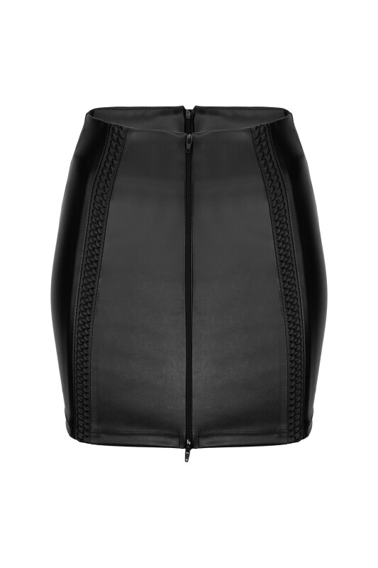 Спідниця з вінілу Noir Handmade з 2 блискавками, розмір M - Изображение 6