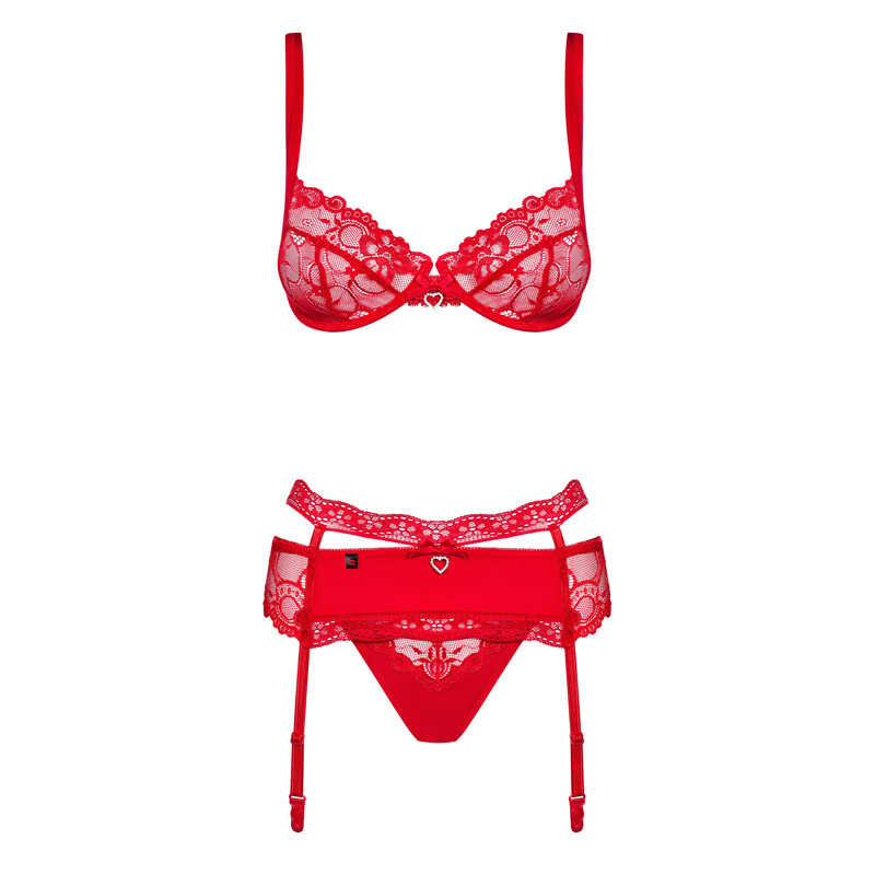 Комплект червоний мереживний Heartina S / M - Изображение 4