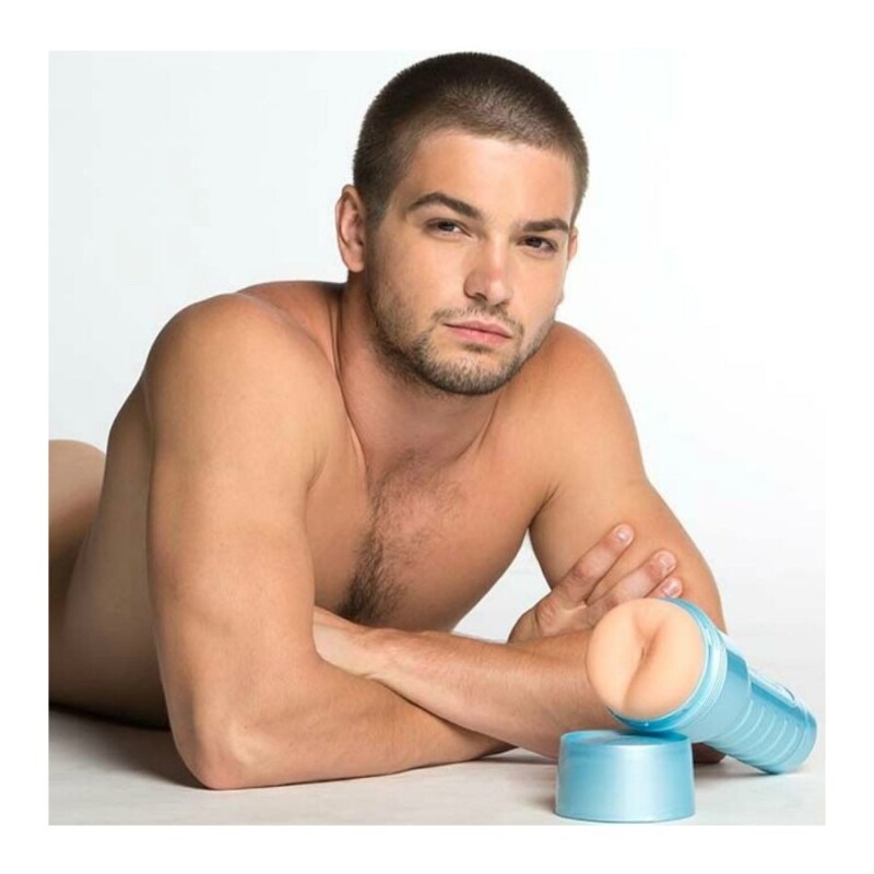 Мастурбатор-анус FleshLight в колбі, кібершкіра, бежевий, 24.8 х 10.2 см - Зображення 4