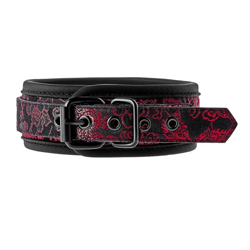 Нашийник з повідцем Dream Toys Blaze з вишивкою червоного кольору, чорний, 4.8 см - Изображение 3