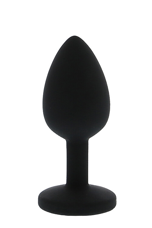 Анальна пробка Dreamtoys, S, All Time Favorites з фіолетовим каменем, силіконова, чорна, 7 х 2.8 см - Изображение 3