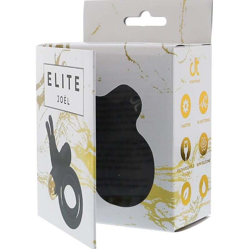 Ерекційне віброкільце Dream Toys Joel з вушками, чорне, 9 х 2.5 см - Зображення 2