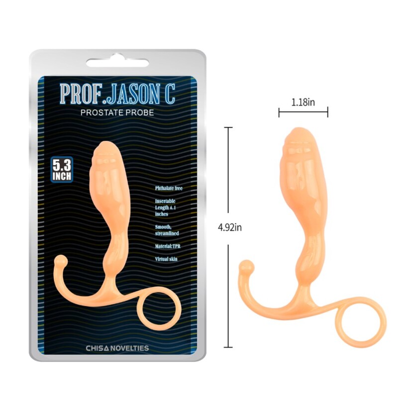 Масажер простати Chisa Prostate Probe бежевий, 12.5 х 3 см - Изображение 5