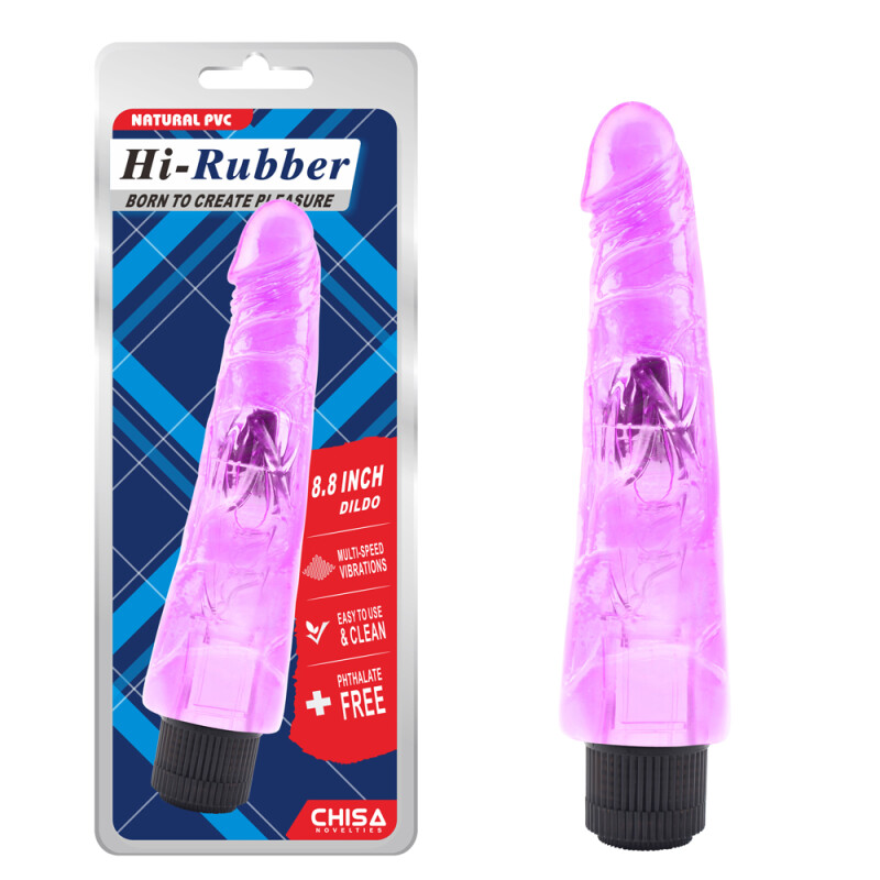 Вібратор реалістичний Hi-Rubber 23 см, фіолетовий - Изображение 1