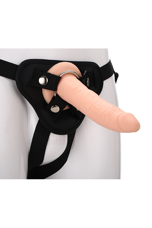 Страпон на трусиках Dreamtoys RealStuff з двома кільцями, чорно-бежевий, 20 х 4 см - Изображение 2
