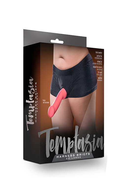 Труси для страпона Temptasia чорні, розмір 2XL - Изображение 4