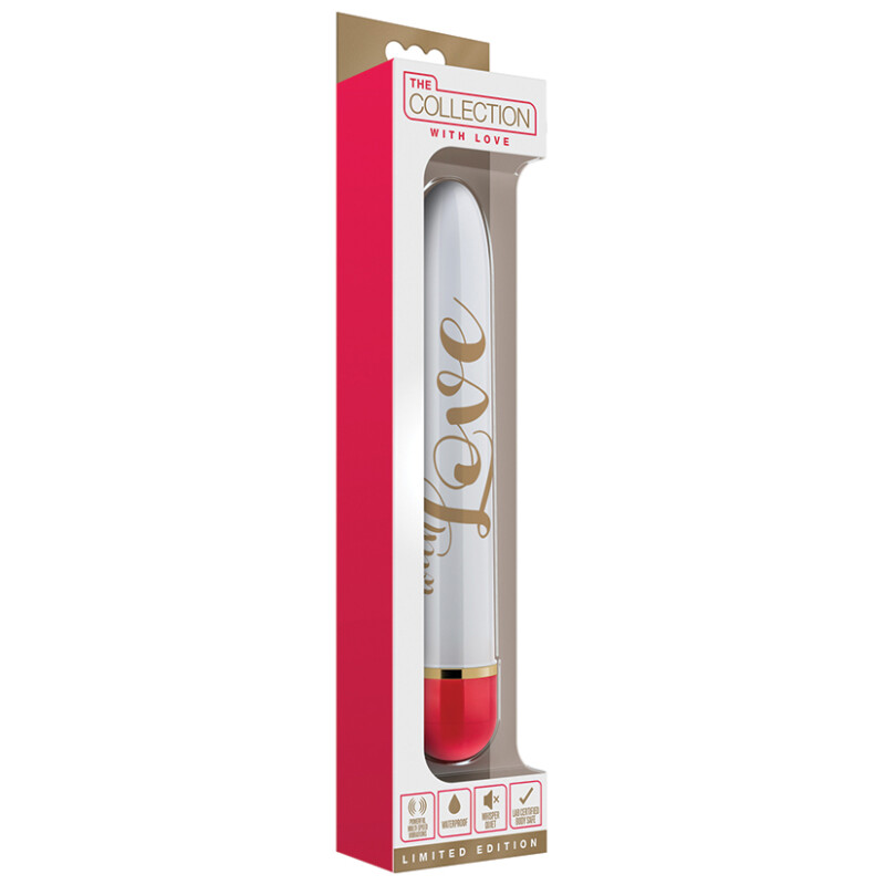Вібратор Blush Love, біло-червоний, 14.5 х 2.5 см - Зображення 1