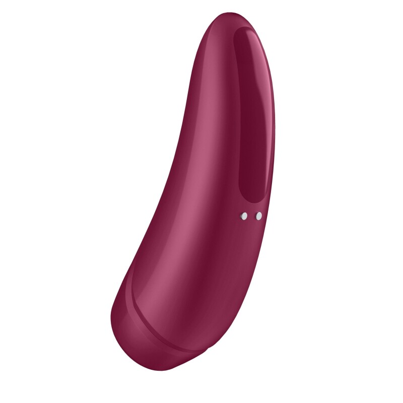 Вакуумний стимулятор клітора Satisfyer Curvy1+ з вібрацією та додатком, бордовий, 13.4 х 4.6 см - Зображення 2