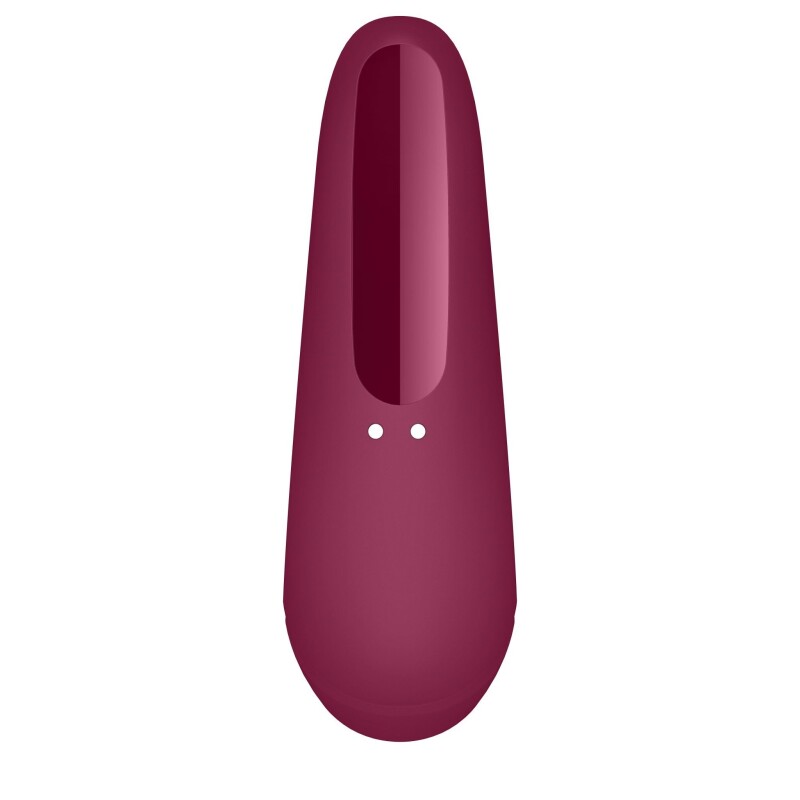 Вакуумний стимулятор клітора Satisfyer Curvy1+ з вібрацією та додатком, бордовий, 13.4 х 4.6 см - Зображення 3