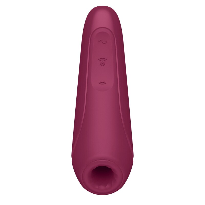 Вакуумний стимулятор клітора Satisfyer Curvy1+ з вібрацією та додатком, бордовий, 13.4 х 4.6 см - Зображення 4