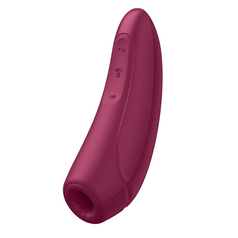 Вакуумний стимулятор клітора Satisfyer Curvy1+ з вібрацією та додатком, бордовий, 13.4 х 4.6 см - Зображення 5