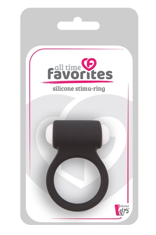 Ерекційне віброкільце Dreamtoys All Time Favorites еластичне, чорне, 4.2 х 2.9 см - Изображение 1